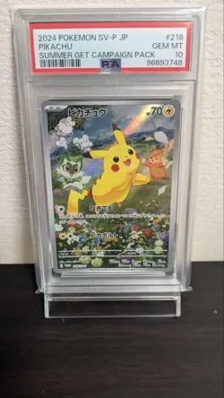 Pikachu PSA10 Summer Pokemon Campaign Promo 218/SV-P Japanese Card - Image 1