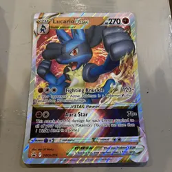 Pokemon TCG Lucario VSTAR SWSH214 (Jumbo) Black Star Promo OVERSIZED - Image 1