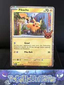 Pokemon Card Pikachu 018/091 Paldean Fates Trick Or Trade Holo Rare Near Mint - Image 1