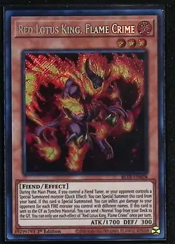 Red Lotus King, Flame Crime - BLTR-EN028 - Secret Rare - 1st Edition - Yugioh - Image 1