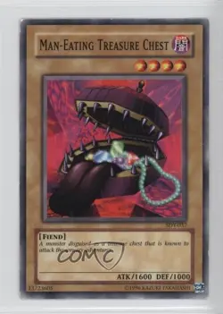 Man-Eating Treasure Chest Unlimited YuGiOh Starter Deck Yugi #SDY-037 2002 READ - Image 1