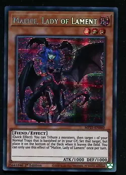 Malice, Lady of Lament - MP21-EN060 Prismatic Secret Rare - 1st Edition Yugioh - Image 1