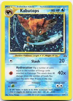 Pokemon TCG Kabutops (6) Neo Discovery Holo Rare 06/75 Unlimited Holo - Image 1