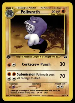 Poliwrath 28/75 1st Edition Neo Discovery Pokemon - Image 1