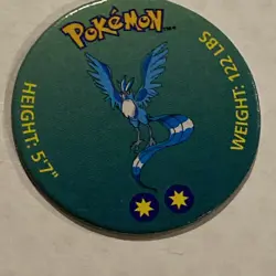 1999 Pokemon Battle Disc Pog – Articuno #144 – Nintendo Vintage NM - Image 1