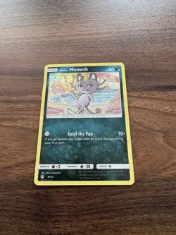 Pokemon TCG Alolan Meowth Alolan Moonbeam 10/12 Promo Holo Basic LP - Image 2