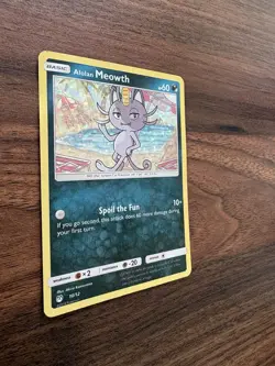 Pokemon TCG Alolan Meowth Alolan Moonbeam 10/12 Promo Holo Basic LP - Image 3