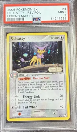 2006 Pokemon EX Legend Maker 4 Delcatty Reverse PSA 9 Mint - Image 1