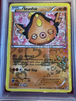 Stunfisk RC12/25 2013 Pokemon B&W Legendary Treasures Radiant Collection — PSA 8 - Image 2