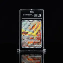 Team Rockets Moltres EX #208/182 STAMPED Destined Rivals Pokemon TAG 10 not PSA - Image 1
