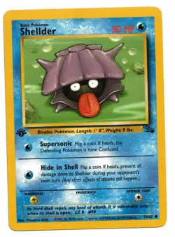 Pokemon Card: Shellder 54/62 1st Edition Fossil Set Rare! EXC - Image 1