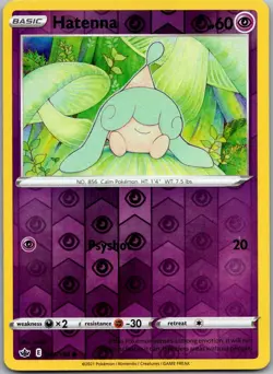 Hatenna 071/198 Common Chilling Reign Pokemon Reverse Holo Near Mint - Image 1