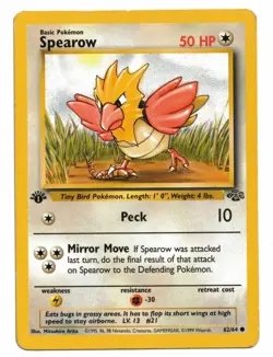 Pokemon Card: Spearow 62/64 1st Edition Jungle Set Rare! EXC - Image 1