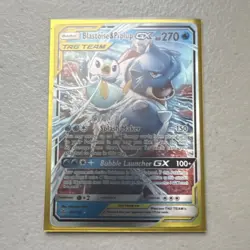 Pokemon Company Blastoise & Piplup GX TAG TEAM Full Art 214/236 UR Holo EN - Image 1