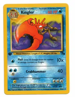 Pokemon Card: Kingler 38/62 1st Edition Fossil Set Rare! - Image 1