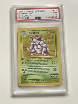 1999 Pokemon SPANISH 1st Edition Base Set Nidoking Holo 11/102 PSA 7 - Image 1