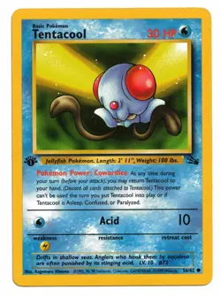 Pokemon Card: Tentacool 56/62 1st Edition Fossil Set Rare! - Image 1
