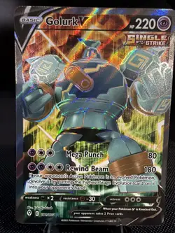 Pokemon TCG Golurk V 181/203 Evolving Skies NM Full Art Ultra Rare - Image 1
