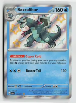 Pokemon - Baxcalibur - 130/091 SV: Paldean Fates - Shiny Rare - NM - Image 1