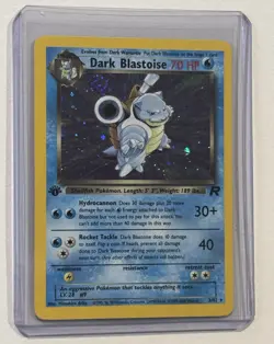 1st Edition Dark Blastoise 3/82 Team Rocket Holo Rare SWIRL Pokemon TCG - Image 1