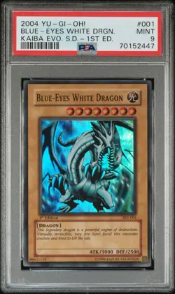 Yu-Gi-Oh! 2004 1st Ed SKE-001 Blue-Eyes White Dragon PSA 9 MINT 1st Edition - Image 1