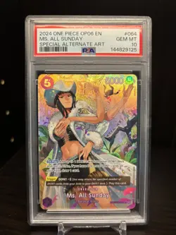 2024 One Piece EN OP06 Ms. All Sunday 064 Special Alt Art SP PSA 10 Gem - Image 1