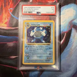 PSA 3 POLIWRATH 13/102 Shadowless Base Set Holo Rare 1999 Pokemon Card EX - Image 1