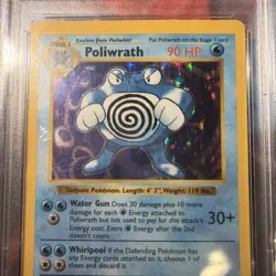 PSA 3 POLIWRATH 13/102 Shadowless Base Set Holo Rare 1999 Pokemon Card EX - Image 2