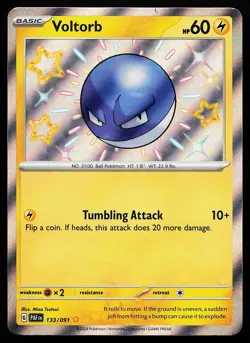 Voltorb 133/091 Holo Shiny Rare Paldean Fates Pokemon Card - Image 1