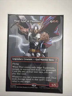 MTG Thor, God of Thunder (Borderless) (0369) Marvel Super Heroes - Image 1