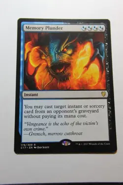 MTG Memory Plunder x1- -Commander 2017-Lightly Played - Image 1