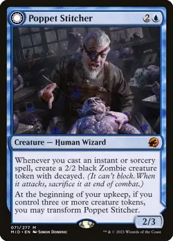 MTG Poppet Stitcher Innistrad: Midnight Hunt 071/277 Regular Mythic - Image 1