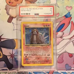Pokemon TCG Entei Neo Revelation Holo Rare 06/64 2001 PSA 5 Unlimited Edition - Image 1