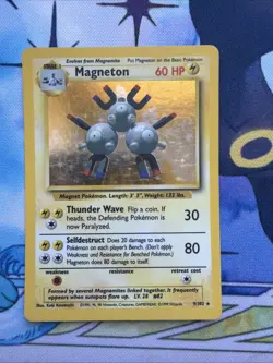 Pokemon Base Set English Magneton 9/102 80 HP Holo Rare Card TCG - Image 1