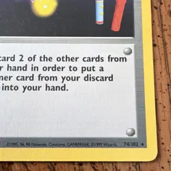Pokemon TCG Wizards of the Coast Item Finder Base Set 74/102 Rare LP - Image 4