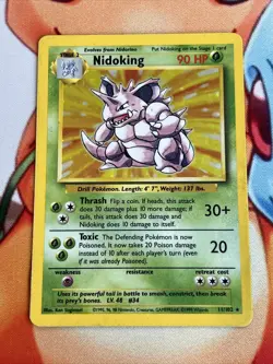 Pokemon TCG 1999 Base Set Nidoking 11/102 Holo Foil Rare MP/LP - Image 1