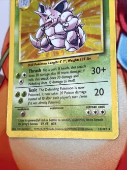 Pokemon TCG 1999 Base Set Nidoking 11/102 Holo Foil Rare MP/LP - Image 2