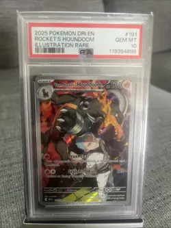 2025 POKEMON DRI EN-DESTINED RIVALS #191 TEAM ROCKET'S HOUNDOOM PSA 10 - Image 1