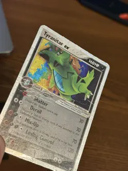 Pokemon TCG Tyranitar ex 111/115 Unseen Forces 160 HP Ultra Rare Holo 2005 - Image 2