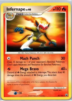 Pokemon TCG Infernape 22/100 Majestic Dawn LP - Image 1