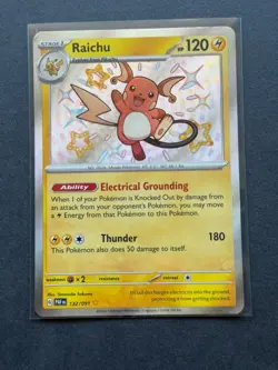 Pokemon TCG The Pokemon Company Raichu 132/091 Paldean Fates Shiny Rare Holo - Image 1