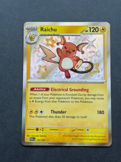 Pokemon TCG The Pokemon Company Raichu 132/091 Paldean Fates Shiny Rare Holo - Image 3