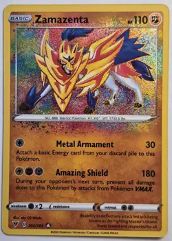 Zamazenta 102/185 Pokemon TCG Vivid Voltage Amazing Rare Holo NM Near Mint - Image 1