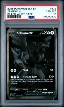 Pokemon Zekrom ex Black Bolt Black White Rare #172 PSA 10 Gem Mint - Image 1