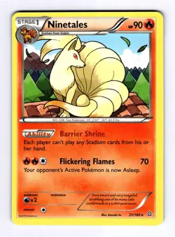 Ninetales XY Primal Clash #21 (2015) Rare NM Pokemon - Image 1
