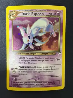 Pokemon TCG: Neo Destiny Unlimited Dark Espeon 4/105 Holo Rare MP SWIRL - Image 5
