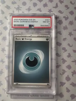 Basic Darkness Energy - 007 Pokemon SV01 Scarlet & Violet NM/MT PSA 8 OC Back - Image 1