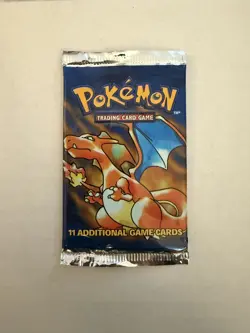 Empty Pokemon TCG Base Set Booster Pack EMPTY Charizard Artwork WOTC - Image 1