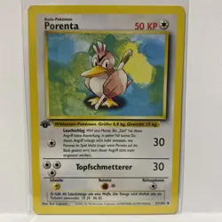 Pokemon TCG Farfetch'd PORENTA Base Set 27/102 Regular 1st Edition GERMAN - Image 1