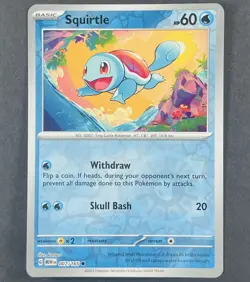 POKEMON Squirtle 007/165 SV Scarlet & Violet 151 Reverse Holo Card - Image 1